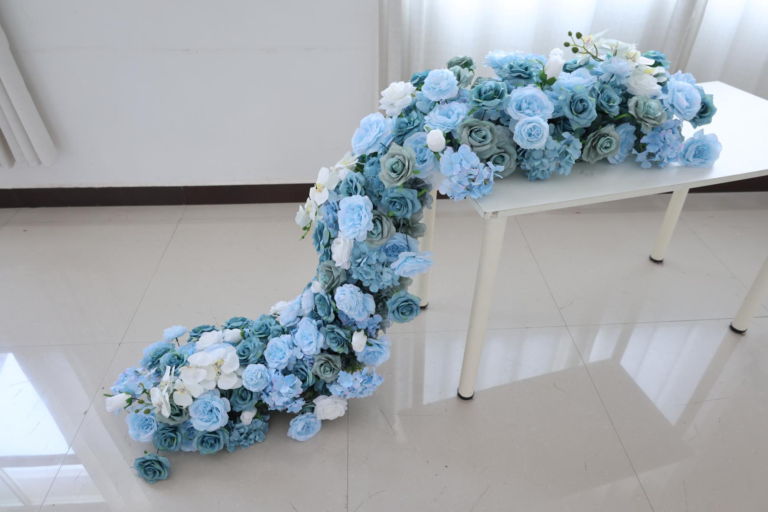 Elegant Flower Rows Set - Blue
