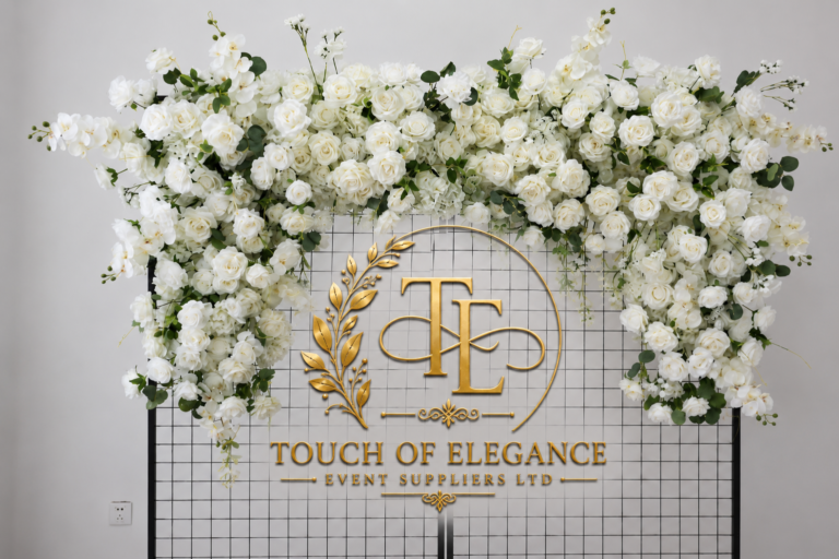 Statement Flower Arch - White +Green