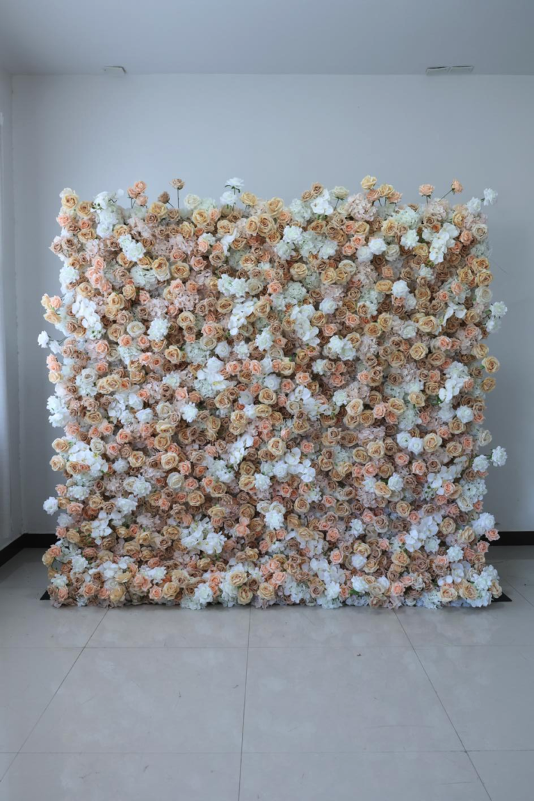Premium 3D Flower Wall - Champagne White